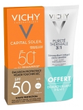 Vichy Capital Soleil Émulsion Protectrice Visage SPF50 50 ml + Pureté Thermale Démaquillant Intégral 100 ml Offert