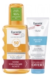 Eucerin Sun Protection Oil Control Sun Spray Transparent SPF50+ 200ml + Sensitive Relief After-Sun Cream-Gel 50ml Free