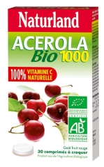Naturland Acérola Bio 1000 30 Comprimés à Croquer Naturland Acérola Bio 1000 30 Comprimés à Croquer