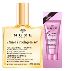 Nuxe Huile Prodigieuse 100 ml + Capelli Prodigieux Le Shampoing Brillance Miroir 30 ml Offerta