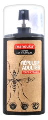 Manouka Lotion Anti-Moustiques Corps et Visage Adulte Zones Tropicales et Tempérées 75 ml Manouka Lotion Anti-Moustiques Corps et Visage Adulte Zones Tropicales et Tempérées 75 ml