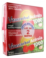 Vitascorbol Acérola 1000 Lot de 2 x 30 Comprimés à Croquer Vitascorbol Acérola 1000 Lot de 2 x 30 Comprimés à Croquer