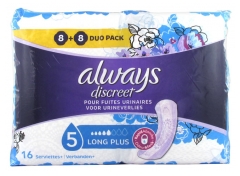 Always Discreet Long Plus 16 Serviettes Hygiéniques Always Discreet Long Plus 16 Serviettes Hygiéniques