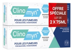 Clinomyn Plus Dentifrice Spécial Fumeurs Lot de 2 x 75 ml Clinomyn Plus Dentifrice Spécial Fumeurs Lot de 2 x 75 ml
