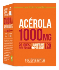 Nutrisanté Les Nutri'Sentiels Acérola 1000 mg 20 Comprimés Nutrisanté Les Nutri'Sentiels Acérola 1000 mg 20 Comprimés