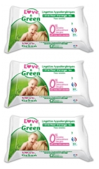Love & Green Hypoallergene Orangenblüte Bio Set mit 3 x 64 Tücher Love & Green Hypoallergene Orangenblüte Bio Set mit 3 x 64 Tücher