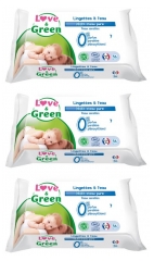 Love & Green Wassertücher Set mit 3 x 56 Wischtücher Love & Green Wassertücher Set mit 3 x 56 Wischtücher