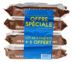 Gifrer Lingettes Nettoyantes à l'Huile d'Olive Vierge Lot de 3 x 70 Lingettes + 1 Paquet Offert Gifrer Lingettes Nettoyantes à l'Huile d'Olive Vierge Lot de 3 x 70 Lingettes + 1 Paquet Offert