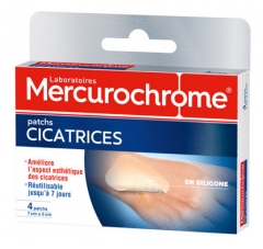 Mercurochrome Patchs Cicatrices en Silicone 4 Patchs Mercurochrome Patchs Cicatrices en Silicone 4 Patchs
