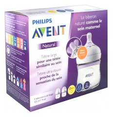 Avent Natural Biberon 125 ml 0 Mois et + Lot de 2 Avent Natural Biberon 125 ml 0 Mois et + Lot de 2