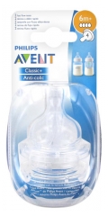 Avent 2 Tétines 4 trous à Débit Rapide 6 mois et + Avent 2 Tétines 4 trous à Débit Rapide 6 mois et +