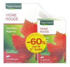 Naturland Vigne Rouge 150 Végécaps + 75 Végécaps Offre spéciale Naturland Vigne Rouge 150 Végécaps + 75 Végécaps Offre spéciale
