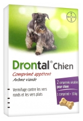 Bayer Drontal Chien Comprimé Appétent 2 Comprimés Bayer Drontal Chien Comprimé Appétent 2 Comprimés