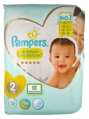 Pampers New Baby Premium Protection 31 Couches Taille 2 (3-6 kg) Pampers New Baby Premium Protection 31 Couches Taille 2 (3-6 kg)