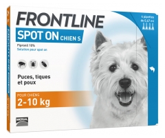 Frontline Spot-On Chien S (2-10 kg) 4 Pipettes Frontline Spot-On Chien S (2-10 kg) 4 Pipettes