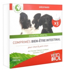 Vétobiol Comprimés Hygiène Intestinale pour Chien et Chiot 3 Comprimés Vétobiol Comprimés Hygiène Intestinale pour Chien et Chiot 3 Comprimés