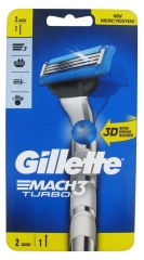Gillette Rasoir Mach3 Turbo 3D + 2 Lames Gillette Rasoir Mach3 Turbo 3D + 2 Lames