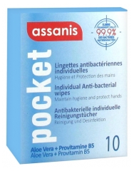 Assanis Pocket Lingettes Antibactériennes Individuelles 10 Lingettes Assanis Pocket Lingettes Antibactériennes Individuelles 10 Lingettes
