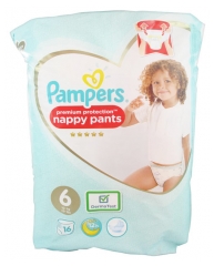 Pampers Premium Protection Nappy Pants 16 Couches-Culottes Taille 6 (15 kg et +) Pampers Premium Protection Nappy Pants 16 Couches-Culottes Taille 6 (15 kg et +)