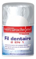 Mercurochrome ProBuccal Fil Dentaire 2 en 1 50 Fils Unitaires Mercurochrome ProBuccal Fil Dentaire 2 en 1 50 Fils Unitaires