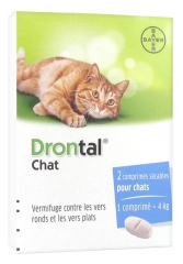 Bayer Drontal Chat 2 Comprimés Sécables Bayer Drontal Chat 2 Comprimés Sécables