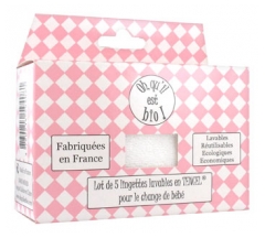 Oh qu'il est bio Lot de 5 Lingettes Lavables en Tencel pour le Change de Bébé Oh qu'il est bio Lot de 5 Lingettes Lavables en Tencel pour le Change de Bébé
