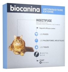 Biocanina Insect Repellent Spot-On Cat 2 Pipettes of 2ml Biocanina Insect Repellent Spot-On Cat 2 Pipettes of 2ml