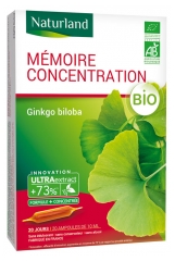 Naturland Organic Memory Concentration 20 Drinkable Phials of 10ml Naturland Organic Memory Concentration 20 Drinkable Phials of 10ml