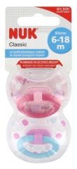 NUK Classic 2 Chupetes Silicona Fisiológica 6-18 Meses NUK Classic 2 Chupetes Silicona Fisiológica 6-18 Meses