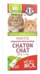Vétobiol Pipette Chaton Chat 500 g à 5 kg 1 Pipette Vétobiol Pipette Chaton Chat 500 g à 5 kg 1 Pipette