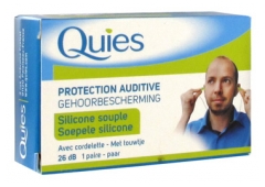 Quies Protection Auditive en Silicone Souple avec Cordelette 1 Paire Quies Protection Auditive en Silicone Souple avec Cordelette 1 Paire