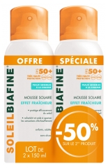 SoleilBiafine Mousse Solaire Effet Fraîcheur SPF 50+ Lot de 2 x 150 ml SoleilBiafine Mousse Solaire Effet Fraîcheur SPF 50+ Lot de 2 x 150 ml