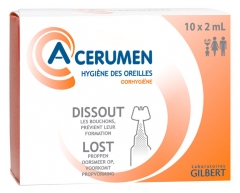 Gilbert A-CERUMEN Hygiène des Oreilles 10 x 2 ml Gilbert A-CERUMEN Hygiène des Oreilles 10 x 2 ml