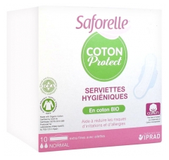 Saforelle Coton Protect 10 Serviettes Hygiéniques Saforelle Coton Protect 10 Serviettes Hygiéniques