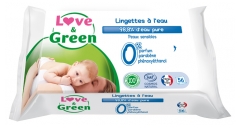 Love & Green Water Wipes 56 Wipes Love & Green Water Wipes 56 Wipes
