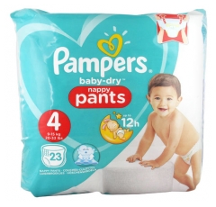 Pampers Baby-Dry 23 Couches-Culottes Taille 4 (8-15 kg) Pampers Baby-Dry 23 Couches-Culottes Taille 4 (8-15 kg)