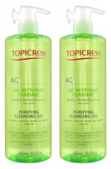 Topicrem AC Gel Nettoyant Purifiant Lot de 2 x 400 ml Topicrem AC Gel Nettoyant Purifiant Lot de 2 x 400 ml