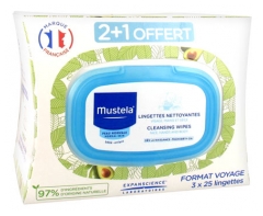 Mustela Normal Skin Cleansing Wipes Travel Size 3 x 25 Wipes Mustela Normal Skin Cleansing Wipes Travel Size 3 x 25 Wipes