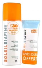 SoleilBiafine Lait Spray Solaire FPS 30 200 ml + Après Soleil 50 ml Offert SoleilBiafine Lait Spray Solaire FPS 30 200 ml + Après Soleil 50 ml Offert