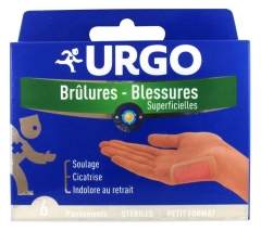 Urgo Quemaduras y Heridas Superficiales 6 Apósitos Pequeño Formato Urgo Quemaduras y Heridas Superficiales 6 Apósitos Pequeño Formato