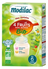 Modilac 4 Fruits avec Quinoa Bio Dès 6 Mois 230 g Modilac 4 Fruits avec Quinoa Bio Dès 6 Mois 230 g