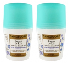 Sanoflore Pureté de Lin Déodorant Efficacité 24H Roll-on Lot de 2 x 50 ml Sanoflore Pureté de Lin Déodorant Efficacité 24H Roll-on Lot de 2 x 50 ml