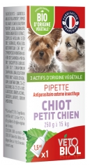 Vétobiol Pipette Chiot Petit Chien 250 g à 15 kg 1 Pipette Vétobiol Pipette Chiot Petit Chien 250 g à 15 kg 1 Pipette