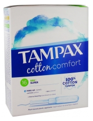 Tampax Cotton Comfort Super 16 Tampons 100% Coton Tampax Cotton Comfort Super 16 Tampons 100% Coton