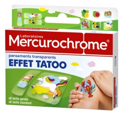 Mercurochrome Transparent Plasters Tatoo Effect 12 Plasters Mercurochrome Transparent Plasters Tatoo Effect 12 Plasters
