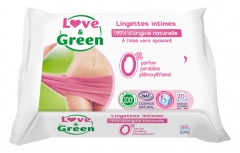 Love & Green Intimate Wipes 20 Wipes Love & Green Intimate Wipes 20 Wipes
