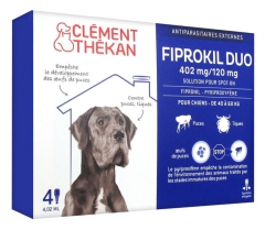 Clément Thékan Fiprokil Duo 402mg/120mg Dogs 4 Pipettes Clément Thékan Fiprokil Duo 402mg/120mg Dogs 4 Pipettes