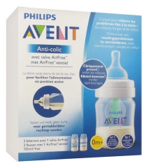Avent Anti-Colic Valve AirFree 2 Biberons 125 ml 0 Mois et + Avent Anti-Colic Valve AirFree 2 Biberons 125 ml 0 Mois et +