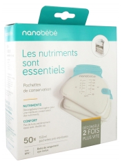 Béaba Nanobébé Pochettes de Conservation 50 Pochettes Pré-Stérilisées de 150 ml Béaba Nanobébé Pochettes de Conservation 50 Pochettes Pré-Stérilisées de 150 ml