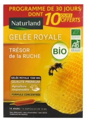 Naturland Organic Royal Jelly 20 Phials of 10ml + 10 Phials Free Naturland Organic Royal Jelly 20 Phials of 10ml + 10 Phials Free